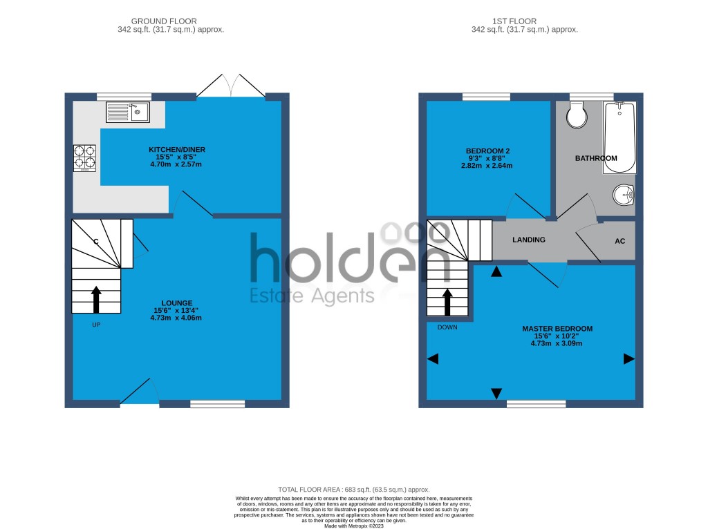 Floorplans For Ware View Terrace, Spital Road, Maldon