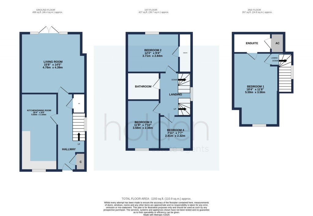 Floorplans For Ben Cobey Avenue, Maldon, Essex, CM9