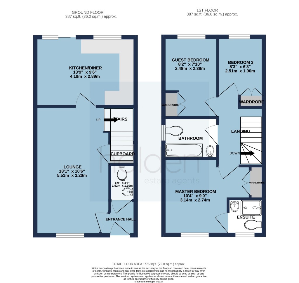 Floorplans For Temple Way, Heybridge