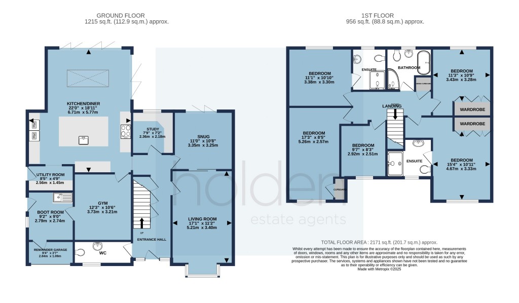 Floorplans For Crayford Close, Maldon, Essex, CM9