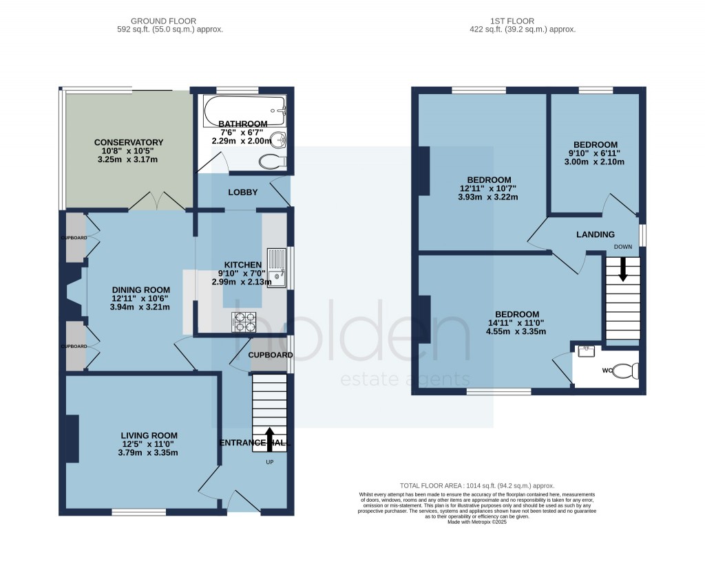 Floorplans For Cross Road, Maldon, Essex, CM9 5ED