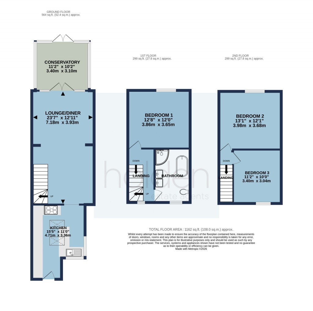 Floorplans For Stock Terrace, Stock Chase, Heybridge, Maldon