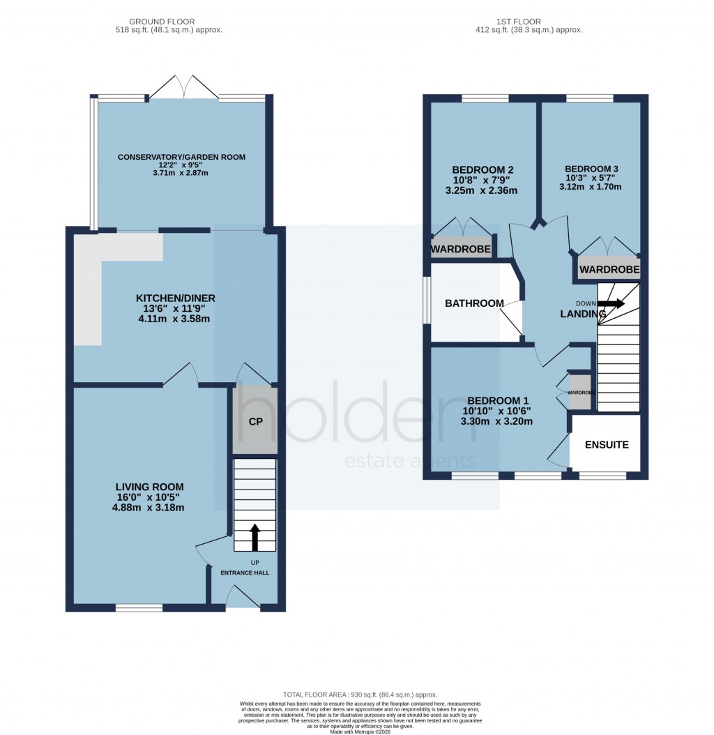 Floorplans For Long Common, Blackwater Park, Heybridge, Maldon, CM9 4US