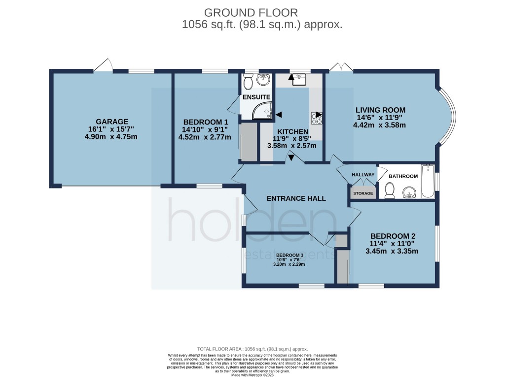 Floorplans For Stock Chase, Heybridge, CM9 4AA