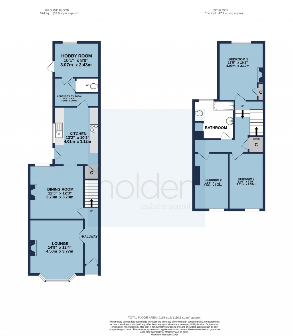 Floorplans For Victoria Road, Maldon, Essex, CM9