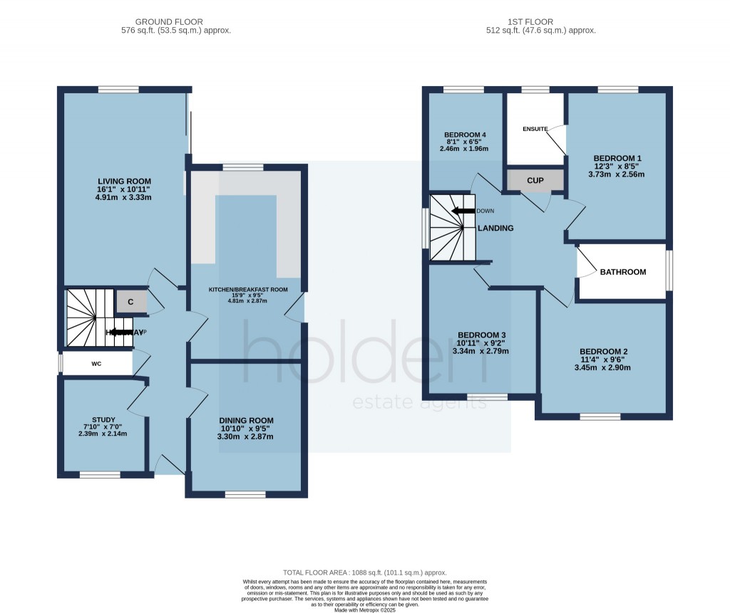 Floorplans For Tern Close, Mayland