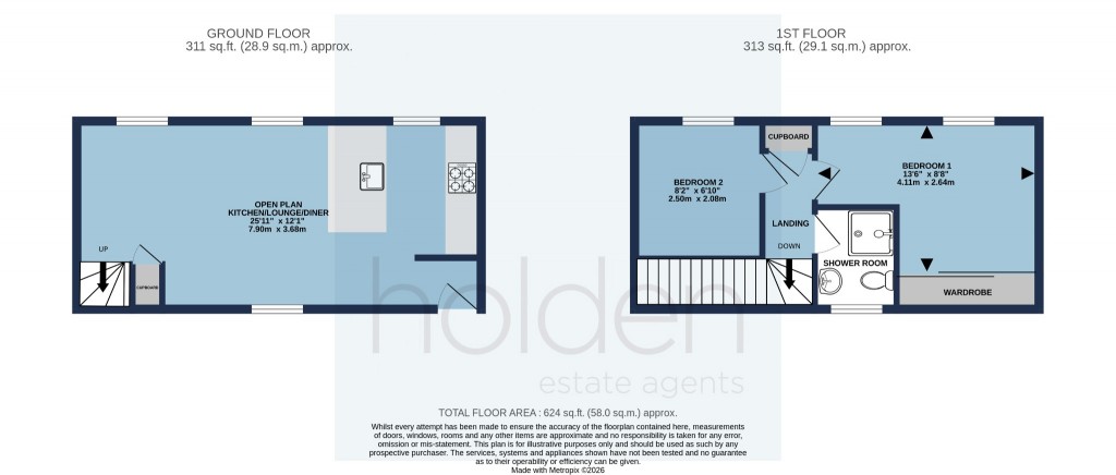 Floorplans For Church Walk, Maldon