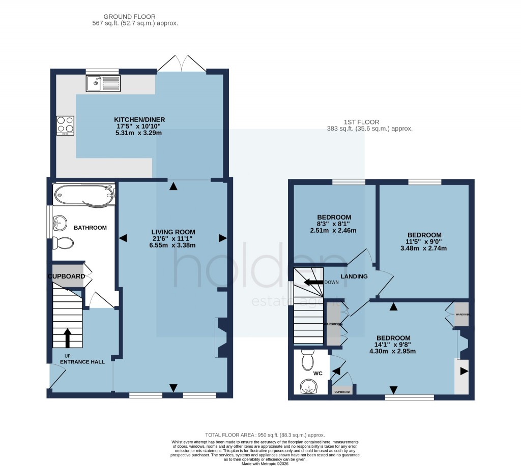 Floorplans For Oak Road, Heybridge, Maldon