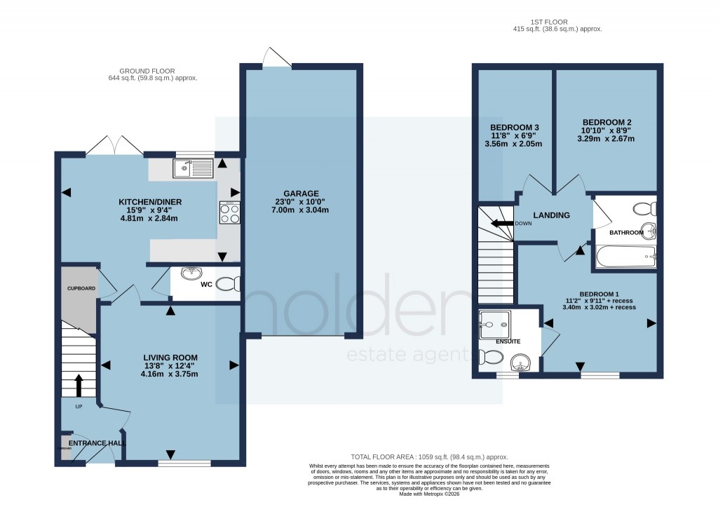Floorplans For Gladiator Close, Maldon