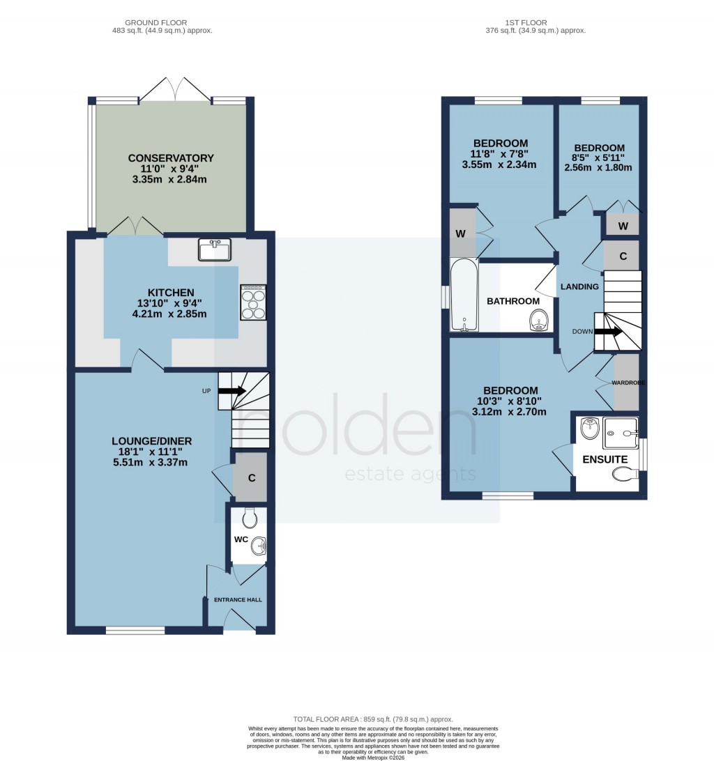 Floorplans For Roman Close, Heybridge, Maldon