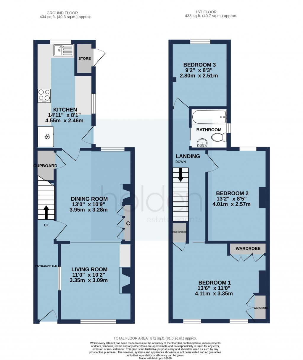 Floorplans For Scarletts Road, Colchester